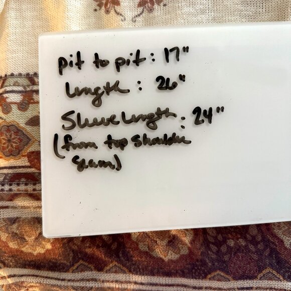 Papaya Women's Med Long Sleeve Pullover Sweater Cream with an Earthy Boho Design - Picture 5 of 6